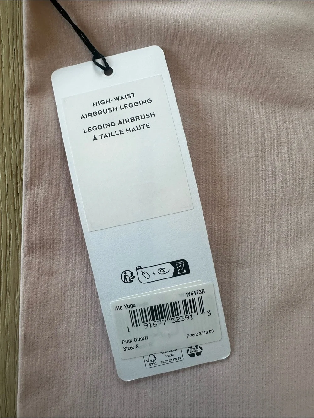 brand new light pink alo leggings!!